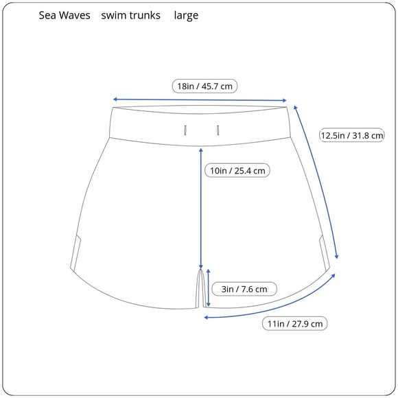 Sea Waves Mens Shorty Shorts Swim Trunks Hawaii Rainbow Pride Vintage 80's L - Picture 7 of 7